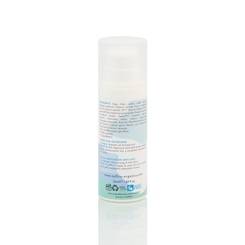 Intensive Anti-Wrinkles Cream for face, neck and decollete with Hyaluronic Acid, Elastin and Argan Oil 50ml