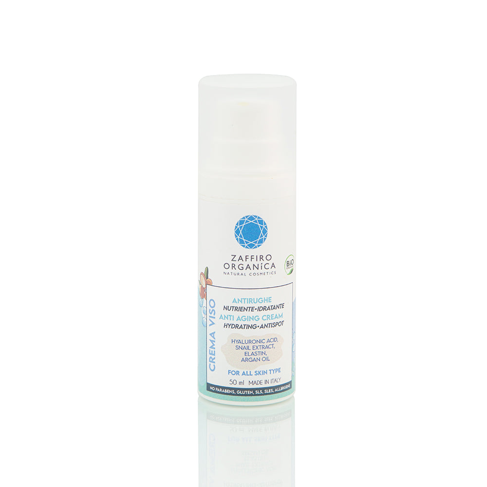 Intensive Anti-Wrinkles Cream for face, neck and decollete with Hyaluronic Acid, Elastin and Argan Oil 50ml