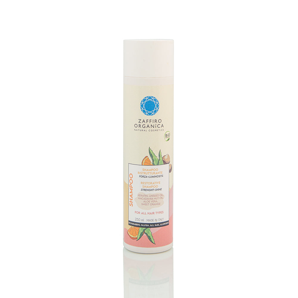 Shampoo Ristrutturante Bio con Cheratina Vegetale Senza Solfati 250ml